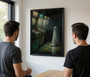 Cute Ghost In Abandoned Arcade - Gothic Halloween Canvas For Bathroom & Kitchen Decor
