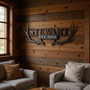 Personalized Antlers Metal Monogram Sign for Home Decor