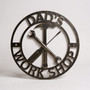 Dad workshop metal sign with personalized name or text, thoughtful Father's Day gift and garage decor for his workspace