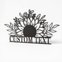 Sunflower metal wall art with personalized family name, powder-coated black, farmhouse entryway decor; housewarming gift Sunflower metal wall art with personalized family name, powder-coated black, farmhouse entryway decor; housewarming gift