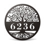 Tree of Life metal house number sign with personalized address numbers, elegant outdoor home decor for entryway or porch