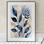 Elegant Blue Botanical Canvas Decor For Any Room (Modern Style)