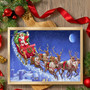 Enchanting Santa & Reindeer Sleigh Canvas Art for Xmas Decor
