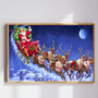 Enchanting Santa & Reindeer Sleigh Canvas Art for Xmas Decor