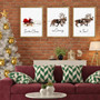 Festive Santa Reindeer Sleigh Canvas Wall Decor For Christmas