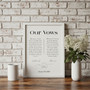 Custom Anniversary Wedding Vows Art | Canvas Gifts For Newlyweds & Vow Renewal | Elegant Home DéCor