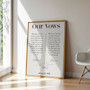 Custom Anniversary Wedding Vows Art | Canvas Gifts For Newlyweds & Vow Renewal | Elegant Home DéCor