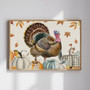 Rustic Fall Blessings Turkey Canvas Wall Art Decor
