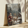 Vintage Santa's Sleigh Canvas - Holiday Winter Wall Art Decoration For Living Room