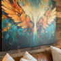Colorful Angel Wings Canvas Wall Art - Gold Framed For Bedroom & Office DéCor