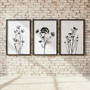 Minimalist Black White Botanical Canvas Set For Bedroom Or Office Decor