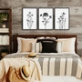 Minimalist Black White Botanical Canvas Set For Bedroom Or Office Decor