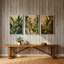 Boho Botanical Jungle Canvas - Tropical Home Decor Wall Art Set 3 Boho Botanical Jungle Canvas - Tropical Home Decor Wall Art Set 3