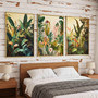 Boho Botanical Jungle Canvas - Tropical Home Decor Wall Art Set 3 Boho Botanical Jungle Canvas - Tropical Home Decor Wall Art Set 3