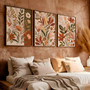 Botanical Boho Canvas - Earth Tone Floral Wall Art for Your Home