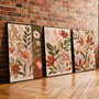 Botanical Boho Canvas - Earth Tone Floral Wall Art for Your Home