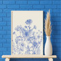 Chinoiserie Blue Botanical Canvas Print Set - Minimalist Home Vibe