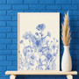 Chinoiserie Blue Botanical Canvas Print Set - Minimalist Home Vibe