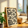 Elegant Floral Canvas - Beige & Black Neutral Wall Decor Print