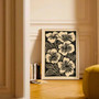Elegant Floral Canvas - Beige & Black Neutral Wall Decor Print