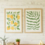 Modern French Boho Lemon Citrus Canvas Art for Kitchen & Dorm