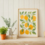 Modern French Boho Lemon Citrus Canvas Art for Kitchen & Dorm