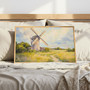 Cozy Country Windmill Canvas Art Antique Style For Living Room