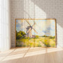 Cozy Country Windmill Canvas Art Antique Style For Living Room