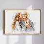 Custom Watercolor Canvas Portrait - Daughter's Mother's Day Gift