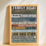 Heartfelt Family Rules Canvas - Personalized Farmhouse Style Art