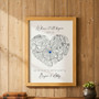 Personalized Where We Met Map Canvas For Couples - Custom Location Map Artwork For Boyfriend, First Date Memory Keepsake
