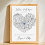 Personalized Where We Met Map Canvas For Couples - Custom Location Map Artwork For Boyfriend, First Date Memory Keepsake
