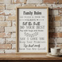 Family Rules Canvas – Family Room Wall Decor and Gift