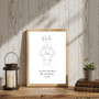 Father And Son Line Art Custom Canvas Gift For Hero Dad