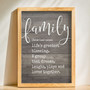 Framed Family Definition Canvas - Meaningful Living Room Decor