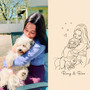 Heartfelt Pet Loss Line Art Canvas - Custom Dog Photo Keepsake