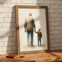 Heartfelt Rustic Grandpa Portrait Canvas - Living Room Gift