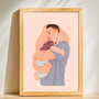 Unique Cartoon Canvas - Dad & Daughter Personalized Portrait Gift Unique Cartoon Canvas - Dad & Daughter Personalized Portrait Gift