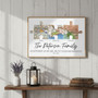 Long Distance Love - Custom Puzzle Map Family Canvas Art Gift