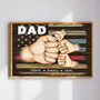 American Hero Dad Fist Bump Canvas - Personalized Flag Art Keepsake