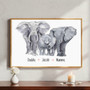 Custom Elephant Canvas - Family Names Keepsake Wall Art Gift