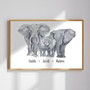 Custom Elephant Canvas - Family Names Keepsake Wall Art Gift