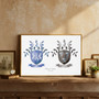 Personalized Watercolor Family Crest Canvas for Lasting Memories
