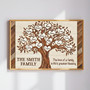 Personalized Family Name Tree - Reunion & Anniversary Canvas Gift