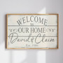 Custom Family Welcome Canvas Art - Personalized Gift for Home
