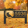 Custom Raven Crow Halloween Wreath Metal Address Sign For Outdoor Decor