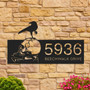 Customized Halloween Address Metal Sign With Raven & Skull Design For Outdoor Decor