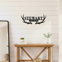 Personalized Antlers Metal Monogram Sign for Home Decor