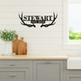 Personalized Antlers Metal Monogram Sign for Home Decor