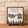 Always Under The Same Sky Wood Sign - Personalized Long Distance Family Gift For Couples Or Moving Away